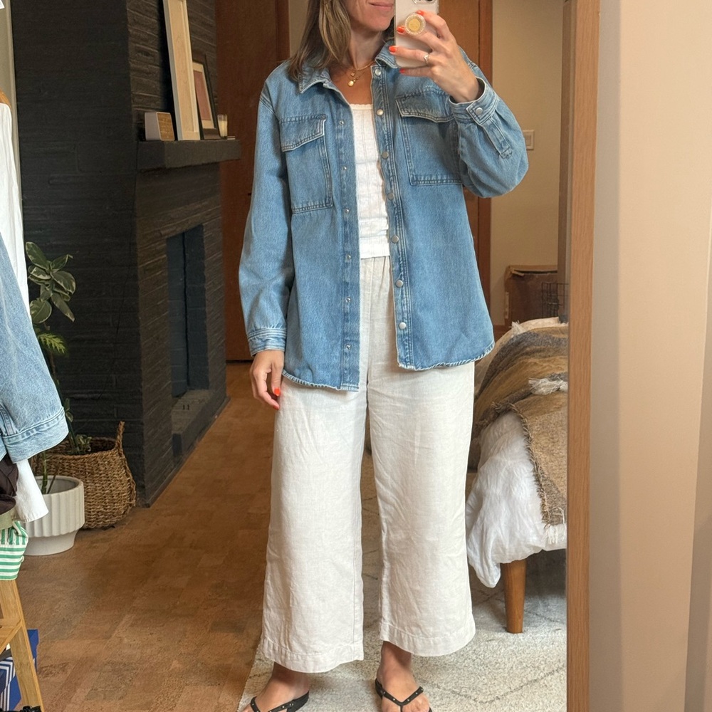 Sezane Denim Shirt Jacket